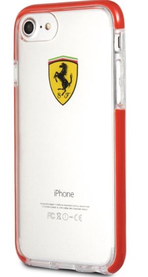 Ferrari iPhone 7 átlátszó/piros fényes hátlap