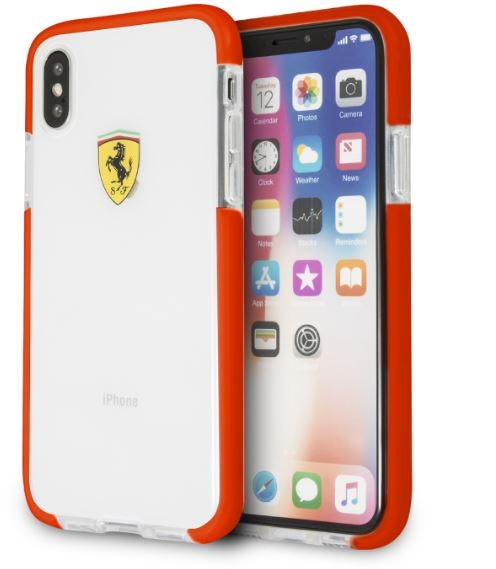 Ferrari iPhone X átlátszó/piros kemény fényes hátlap
