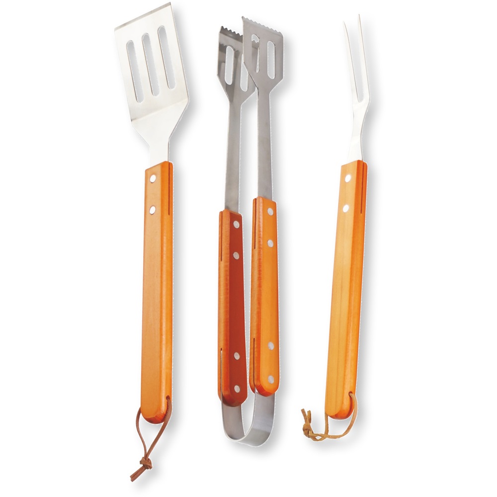 Fieldmann FZG 9018 rozsdamentes acél bambusz fogantyús 3db-os BBQ szett