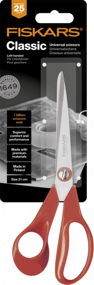 Fiskars Classic 21 cm balkezes piros általános olló