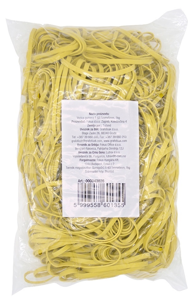 63,5x5mm 1kg/cs sárga postázó gumigyűrű