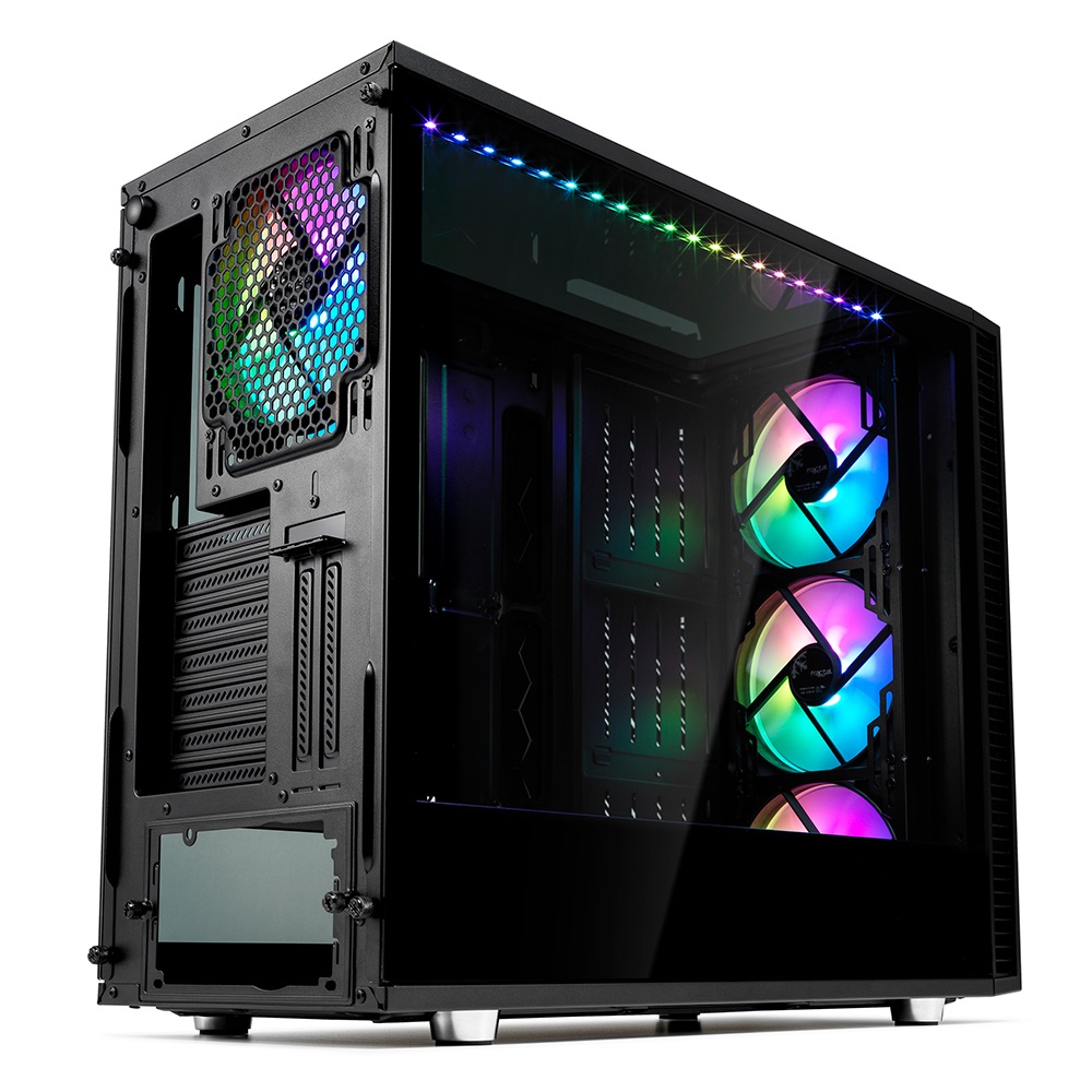 Fractal Design Define S2 Vision RGB Fekete ablakos (Táp nélküli) E-ATX ház