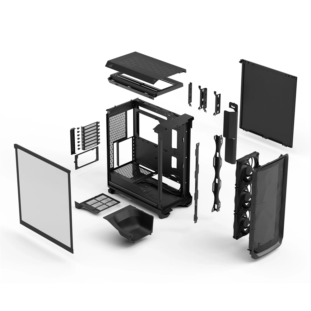 Fractal Design Meshify 3 fekete (táp nélküli) ablakos ATX ház