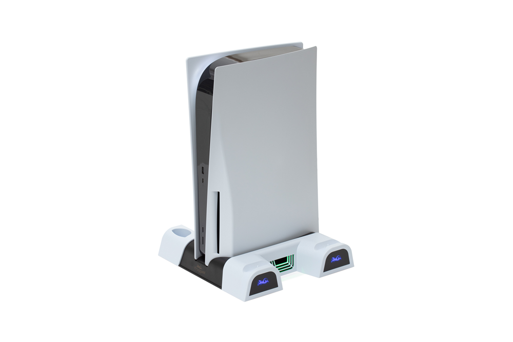 FroggieX FX-P5-C3-W Cooling Charging Stand & Storage PS5 konzol hűtő + dual töltőállomás + lemez tartó