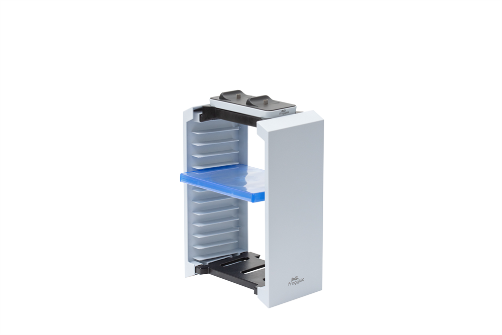 FroggieX FX-P5-C2-W Docking Charge and Storage PS5 dual fehér töltőállomás + lemez tartó állvány