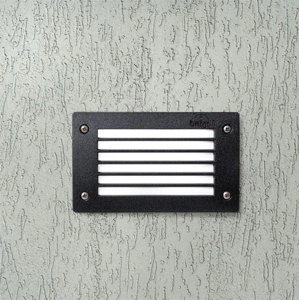 Fumagalli LETI 200 GL LED 3W GX53 fekete kültéri beépíthető falilámpa