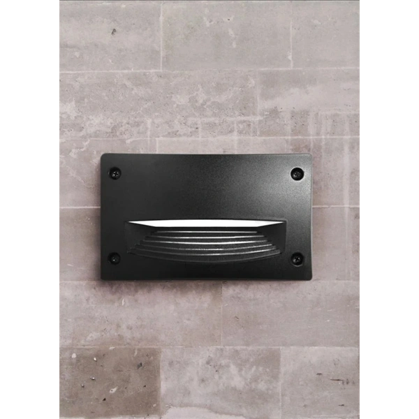 Fumagalli LETI 200 HS LED 3W GX53 fekete kültéri beépíthető falilámpa