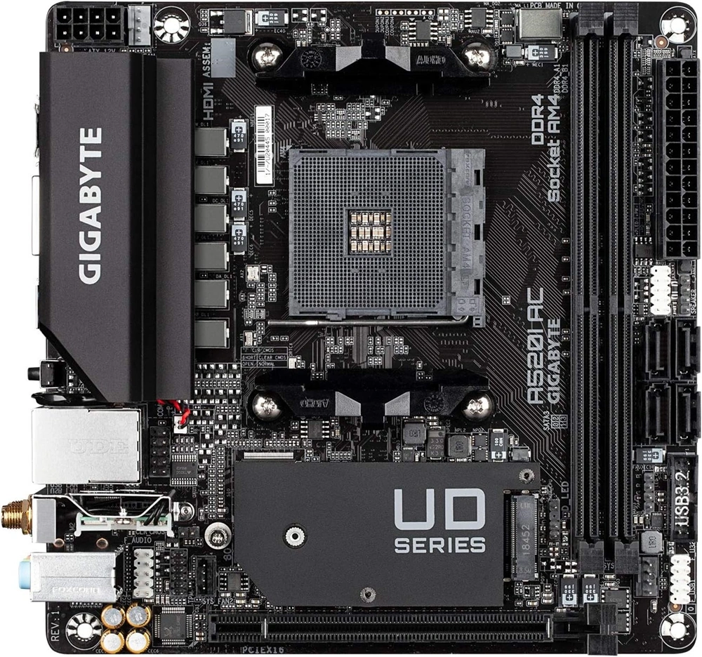GIGABYTE Alaplap AM4 A520I AC AMD A520, mini-ITX