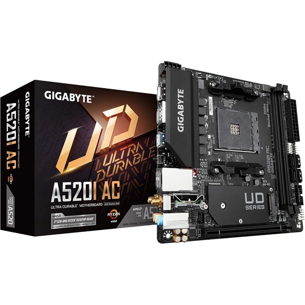 GIGABYTE Alaplap AM4 A520I AC AMD A520, mini-ITX