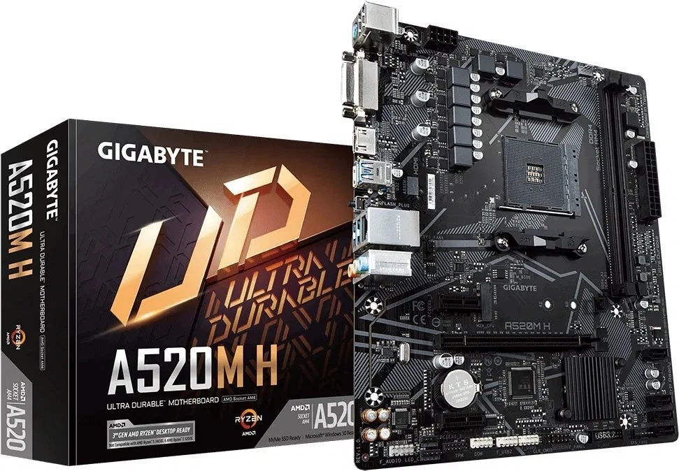 GIGABYTE Alaplap AM4 A520M H AMD A520, mATX