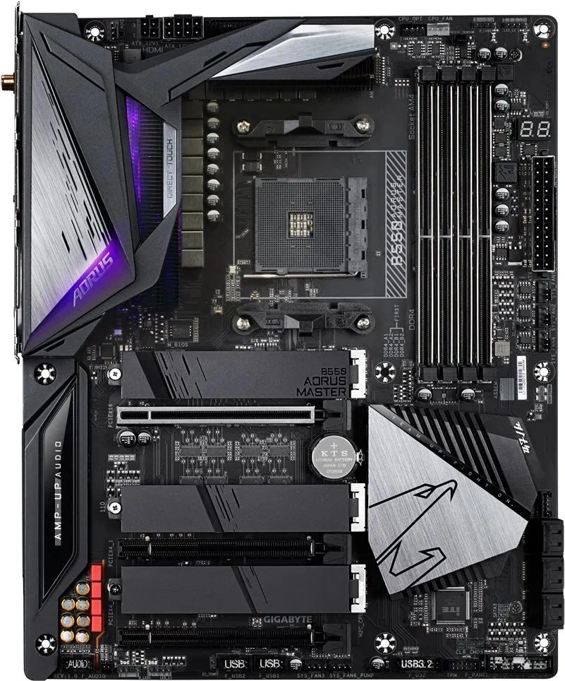 GIGABYTE Alaplap AM4 B550 AORUS MASTER GAMING AMD B550, ATX