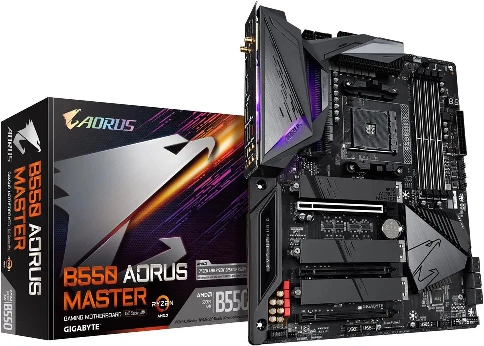 GIGABYTE Alaplap AM4 B550 AORUS MASTER GAMING AMD B550, ATX