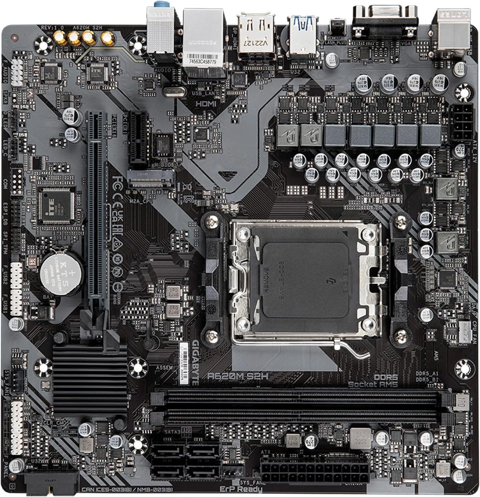 GIGABYTE Alaplap AM5 A620M S2H AMD A620, mATX