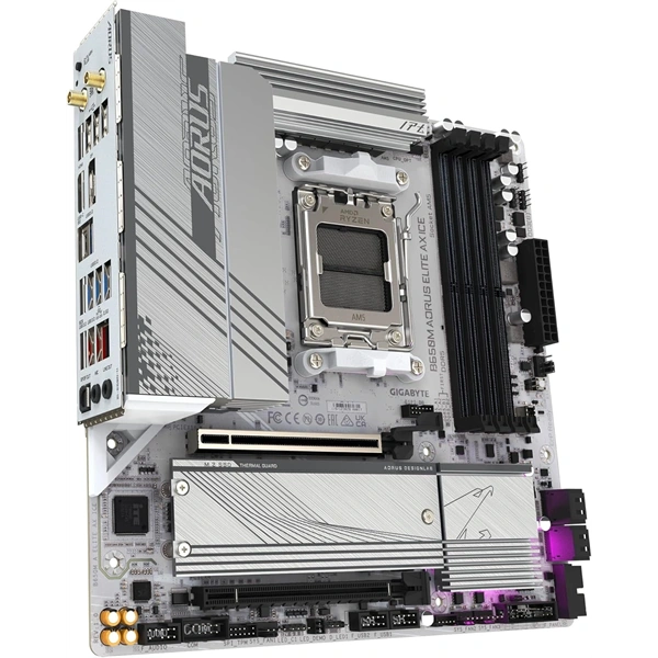 GIGABYTE Alaplap AM5 B650M AORUS ELITE AX ICE AMD B650, mATX