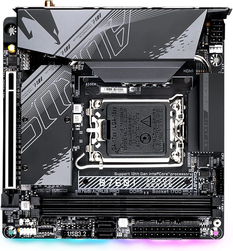 GIGABYTE Alaplap S1700 B760I AORUS PRO INTEL B760, mini-ITX