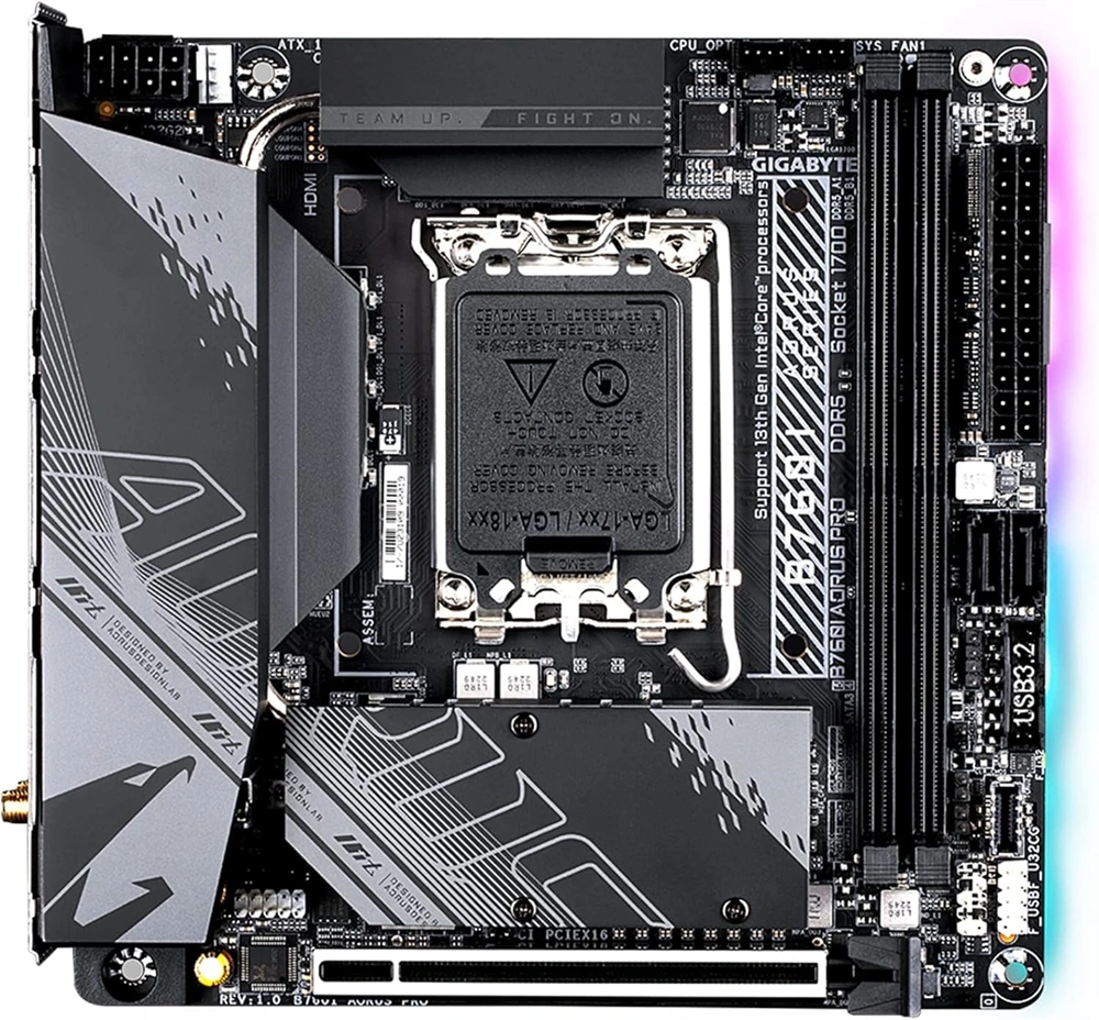 GIGABYTE Alaplap S1700 B760I AORUS PRO INTEL B760, mini-ITX