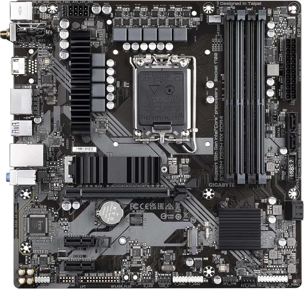 GIGABYTE Alaplap S1700 B760M DS3H AX INTEL B760, mATX