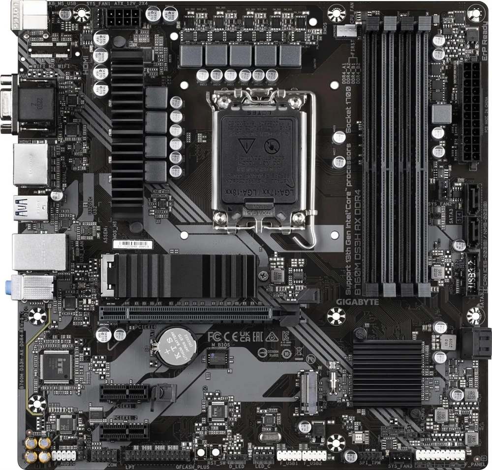 GIGABYTE Alaplap S1700 B760M DS3H DDR4 INTEL B760, mATX