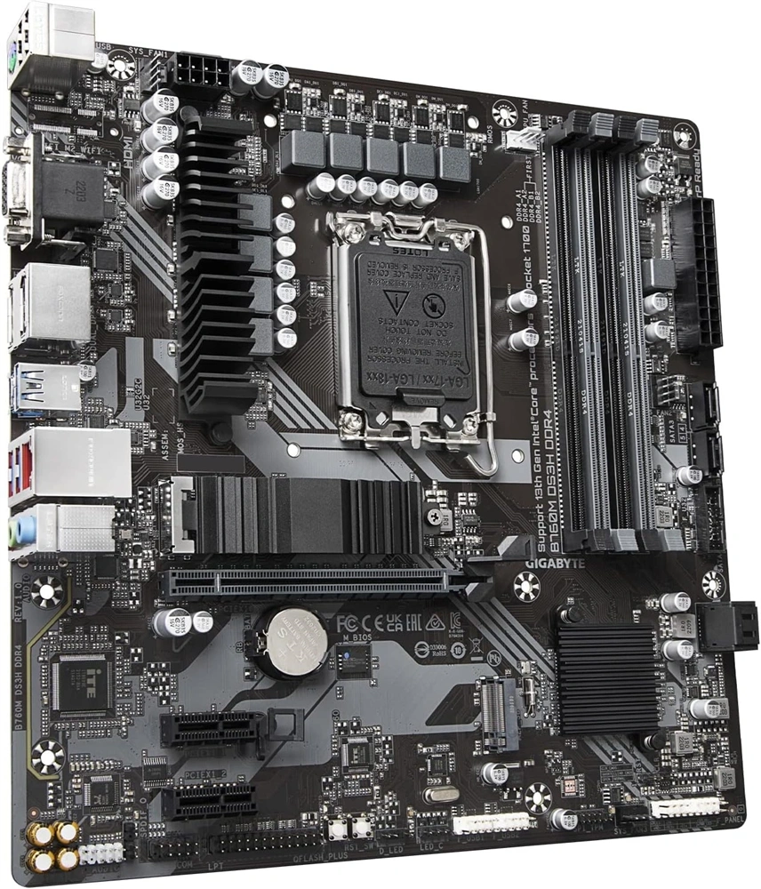 GIGABYTE Alaplap S1700 B760M DS3H INTEL B760, mATX