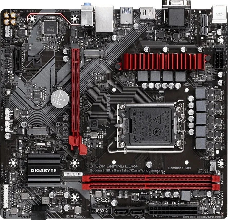GIGABYTE Alaplap S1700 B760M GAMING DDR4 INTEL B760, mATX