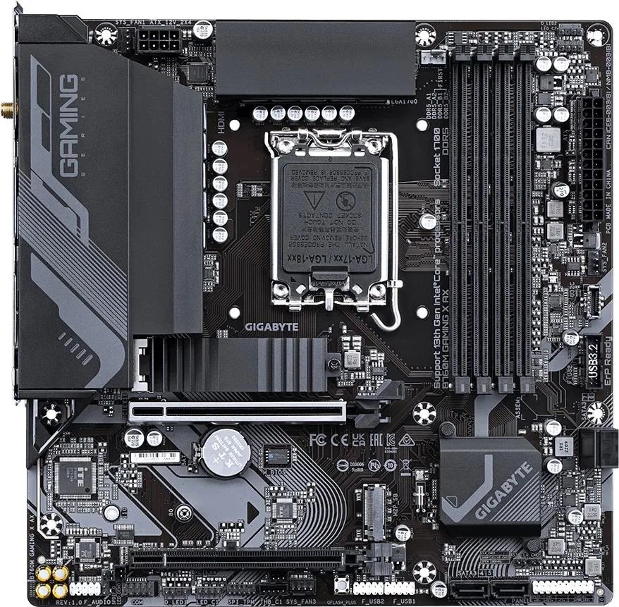 GIGABYTE Alaplap S1700 B760M GAMING X AX INTEL B760, mATX