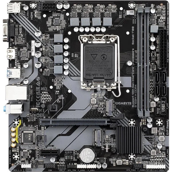 GIGABYTE Alaplap S1700 B760M H DDR4 INTEL B760, ATX
