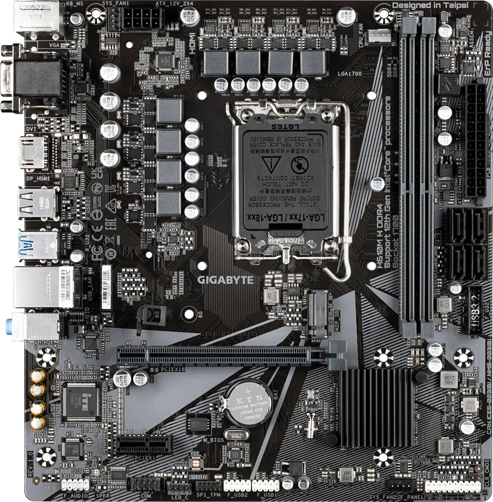 GIGABYTE Alaplap S1700 H610M H INTEL H610, mATX