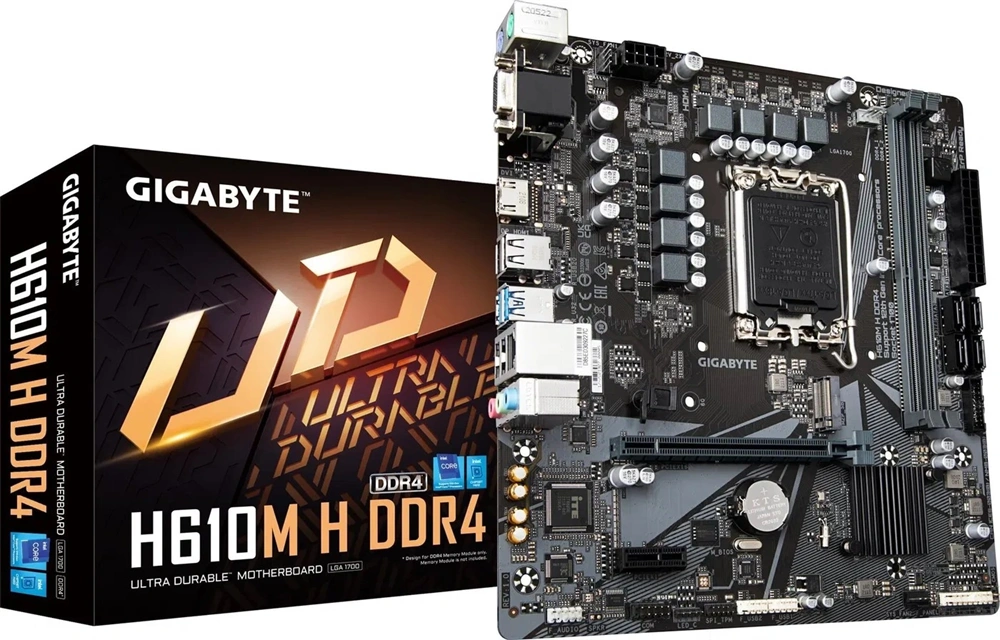 GIGABYTE Alaplap S1700 H610M H INTEL H610, mATX