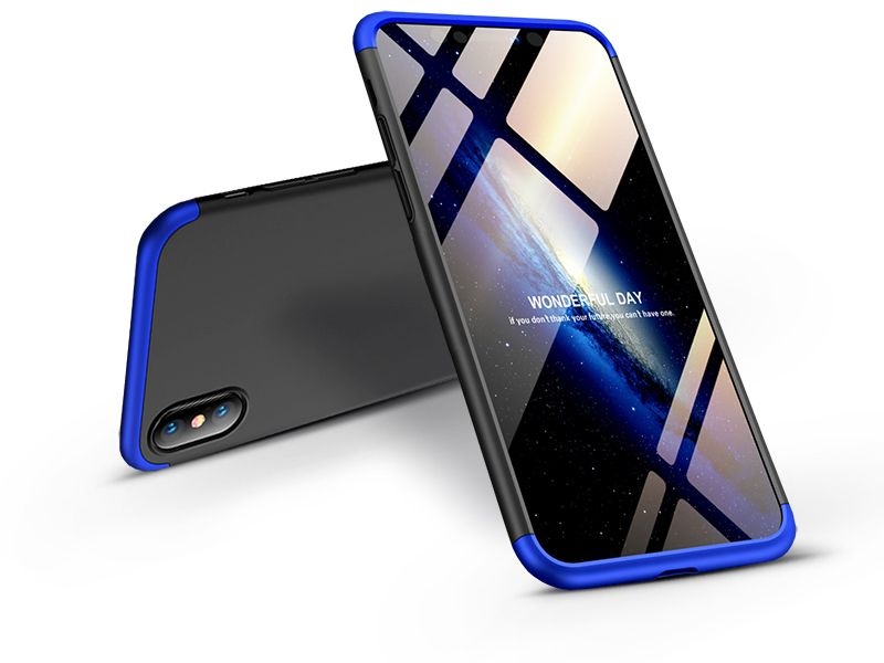 GKK GK0279 360 Full Protection 3in1 iPhone XS Max fekete/kék hátlap