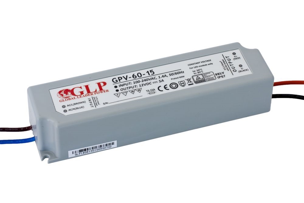 GLP GPV-60-15 60W 15V 4A IP67 LED tápegység