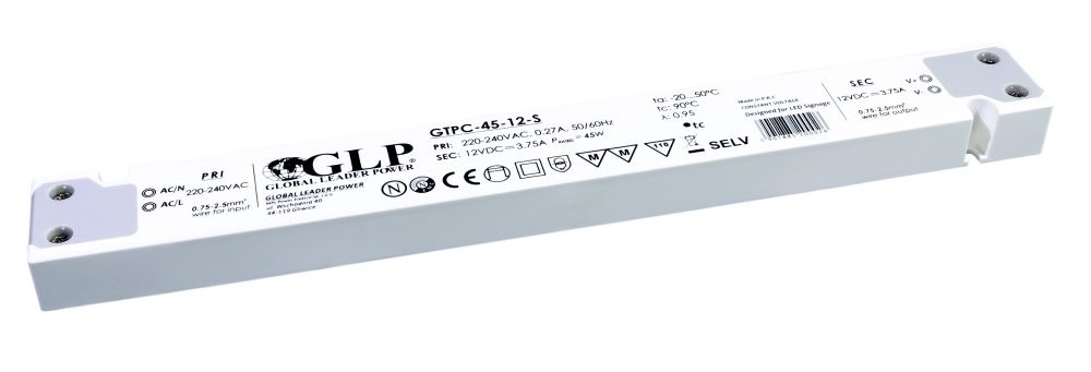 GLP GTPC-45-12-S 12V/3.75A 45W IP20 LED tápegység
