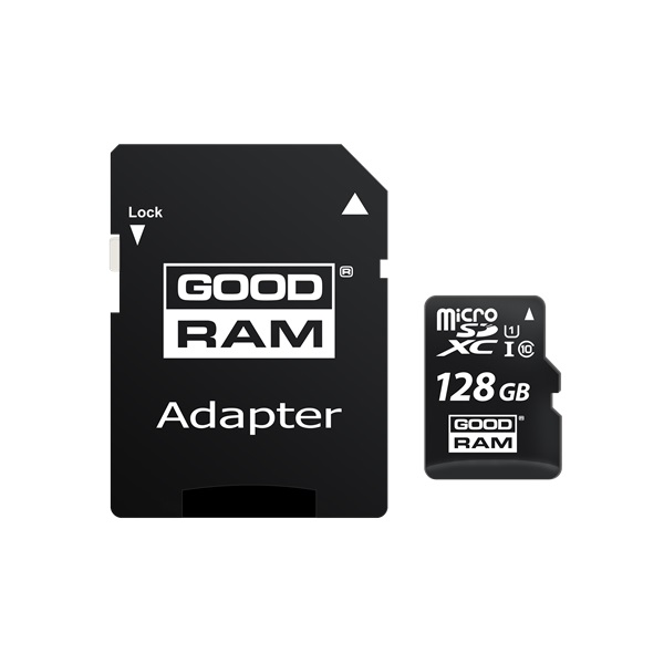GOODRAM 128GB SD micro (SDXC Class 10 UHS-I) (M1AA-1280R12) memóriakártya adapterrel