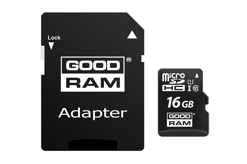 GOODRAM 16GB SD micro (SDHC Class 10 UHS-I) (M1AA-0160R12) memóriakártya adapterrel