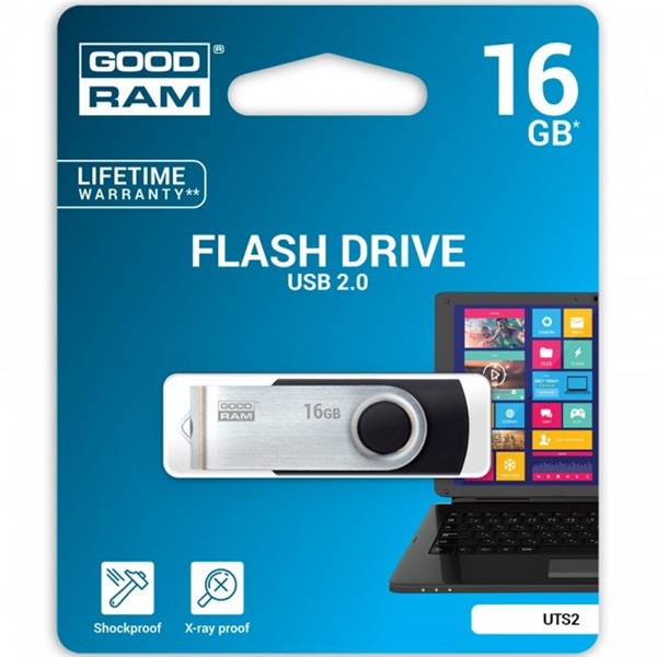 GOODRAM 16GB USB2.0 UTS2 Fekete (UTS2-0160K0R11) Flash Drive