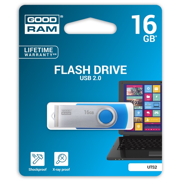 GOODRAM 16GB USB2.0 UTS2 Kék (UTS2-0160B0R11) Flash Drive