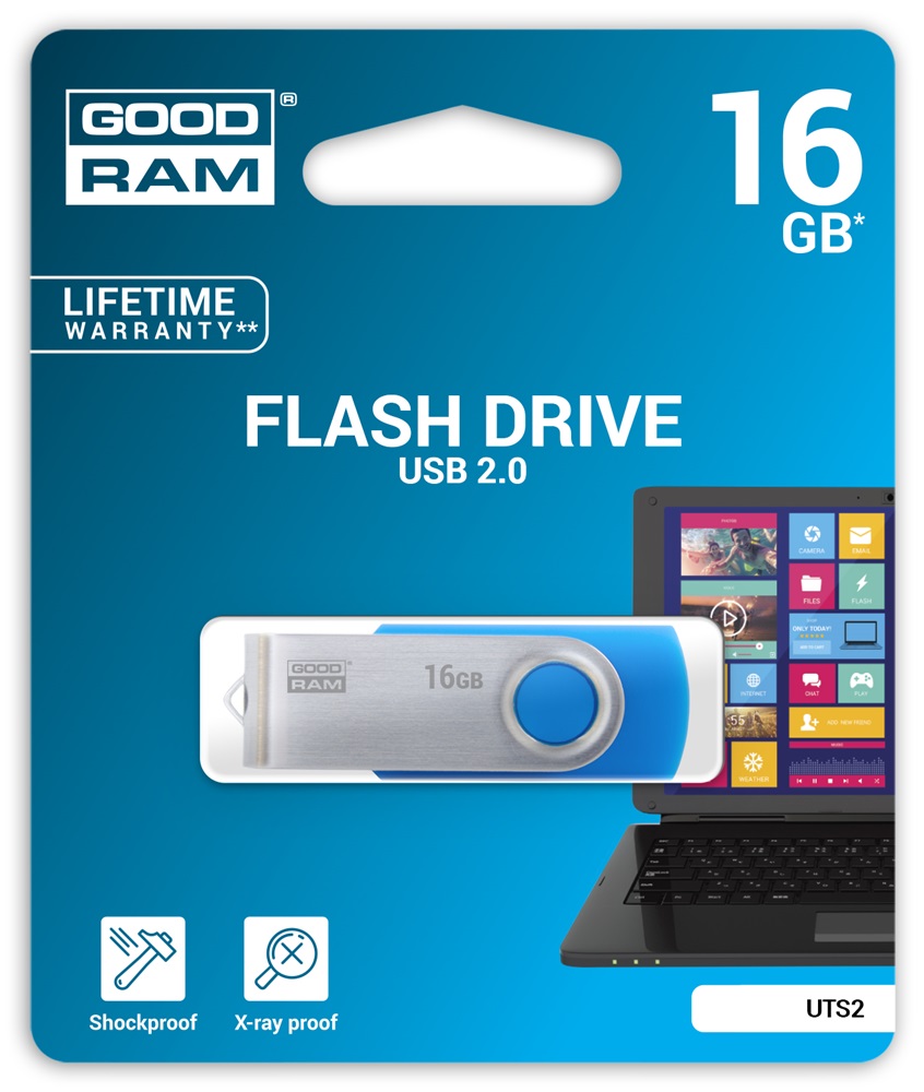 GOODRAM 16GB USB2.0 UTS2 Kék (UTS2-0160B0R11) Flash Drive
