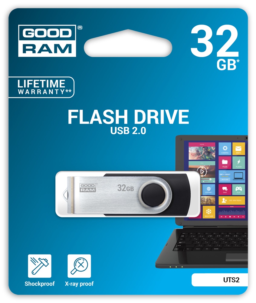 GOODRAM 32GB USB2.0 UTS2 Fekete (UTS2-0320K0R11) Flash Drive
