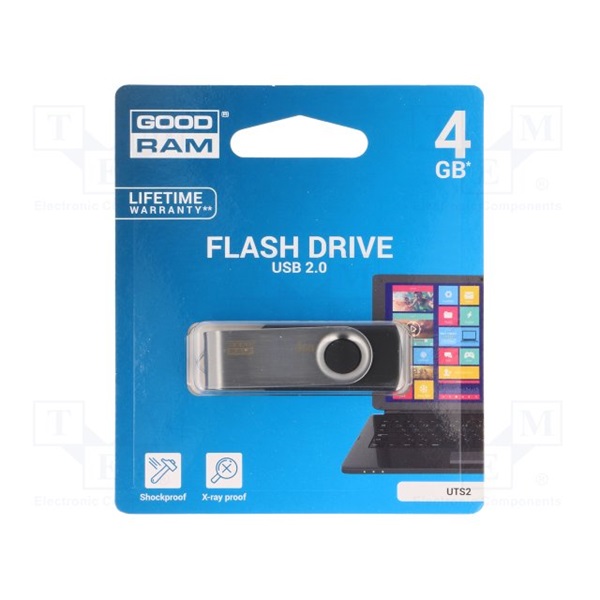 GOODRAM 4GB USB2.0 UTS2 Fekete (UTS2-0040K0R11) Flash Drive
