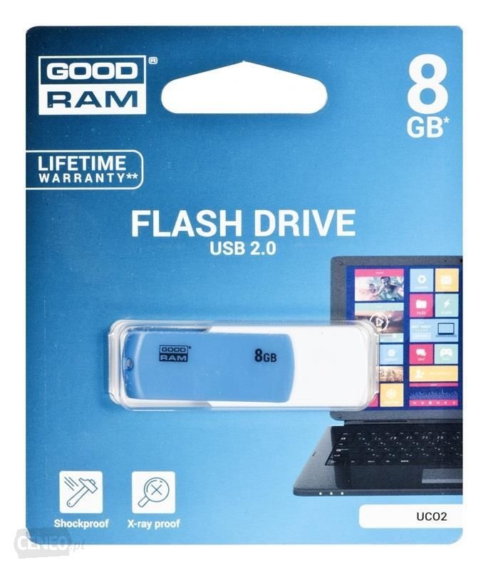 GOODRAM 8GB USB2.0 UCO2 Kék-fehér (UCO2-0080MXR11) Flash Drive