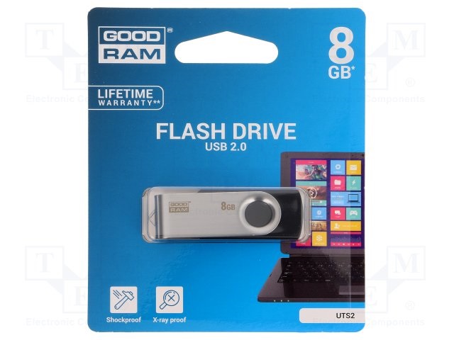 GOODRAM 8GB USB2.0 UTS2 Fekete (UTS2-0080K0R11) Flash Drive