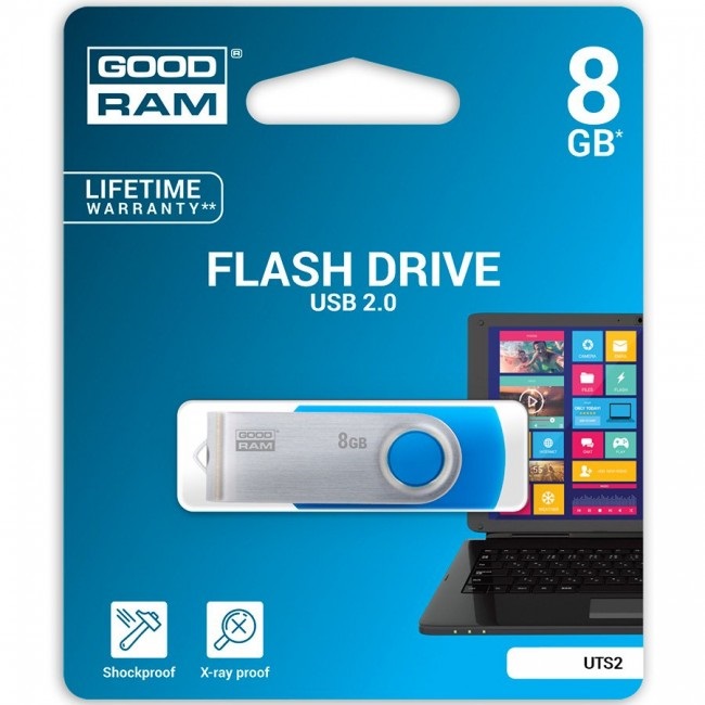 GOODRAM 8GB USB2.0 UTS2 Kék (UTS2-0080B0R11) Flash Drive