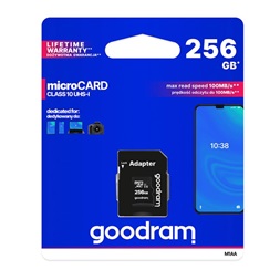 GOODRAM Memóriakártya SDXC 256GB CL10 UHS-I + adapter