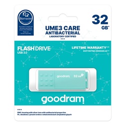 GOODRAM Pendrive 32GB, UME3 CARE USB 3.1, (Antibakteriális ház)