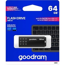 GOODRAM Pendrive 64GB, UME3 USB 3.1, Fekete