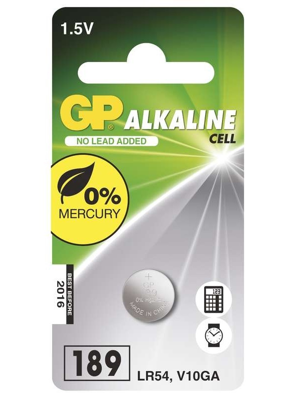 GP LR54 (189f) alkáli gombelem 1db/bliszter