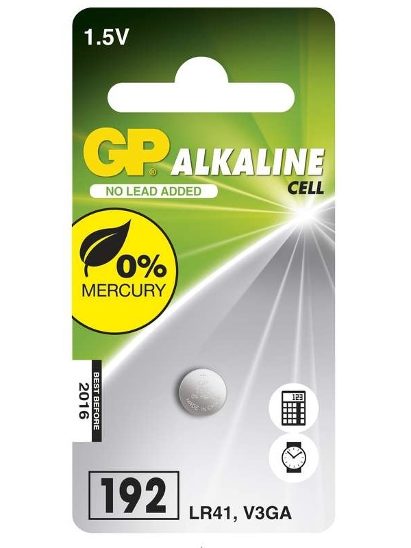 GP LR41 (192) alkáli gombelem 1db/bliszter