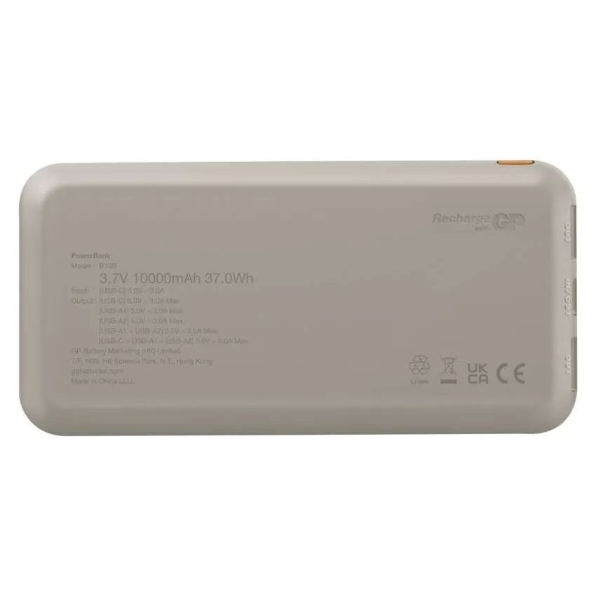 GP B+ Series, 10 000 mAh, 15 W, bézs powerbank