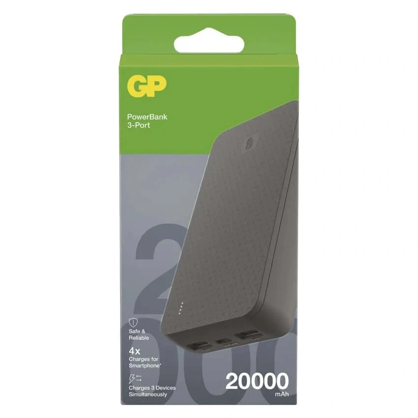 GP B+ Series, 20 000 mAh, 15 W, fekete powerbank
