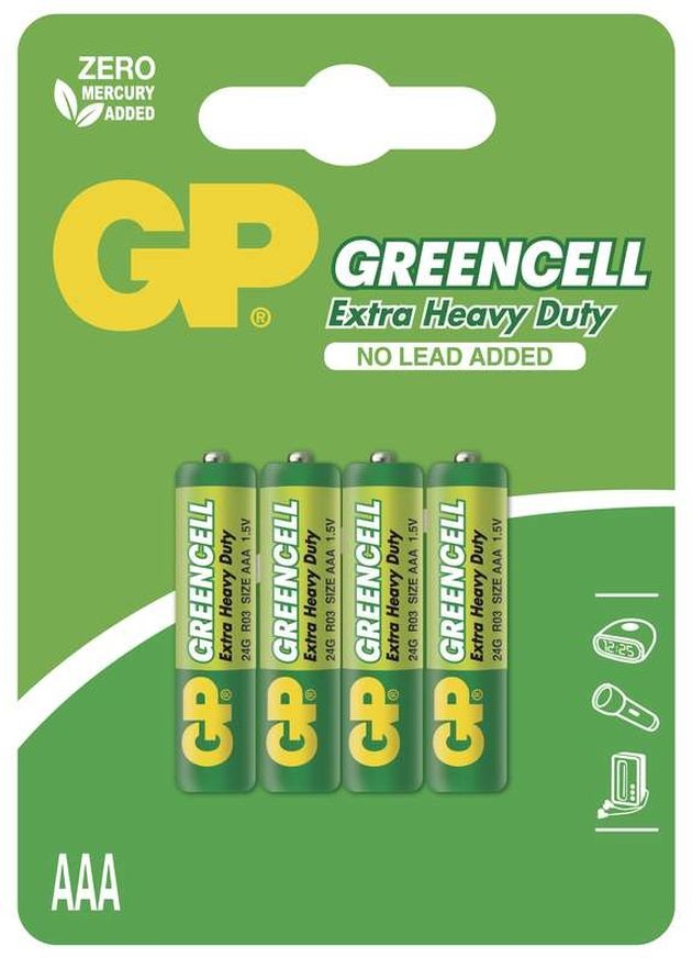 GP Greencell AAA (LR03) mikro ceruza elem 4db/bliszter