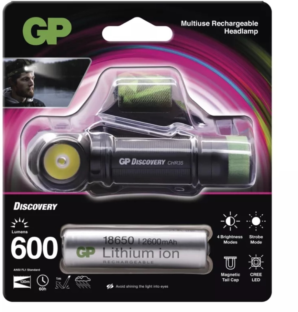 GP P8555 Discovery CHR35 CREE LED 600lm tölthető fejlámpa